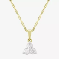(H-I / Si1) Womens 1/4 CT. T.W. Lab Grown White Diamond 14K Gold Over Silver Round 18 Inch Pendant Necklace