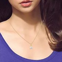 (H-I / Si1) Womens 1/4 CT. T.W. Lab Grown White Diamond 14K Gold Over Silver Round 18 Inch Pendant Necklace