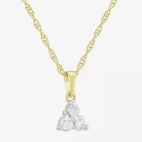 (H-I / Si1) Womens 1/4 CT. T.W. Lab Grown White Diamond 14K Gold Over Silver Round 18 Inch Pendant Necklace