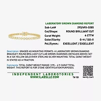 Diamond Addiction (G-H, Si2-I1) Womens 4 CT. T.W. Lab Grown White Diamond 14K Gold Over Silver 7.25 Inch Tennis Bracelet