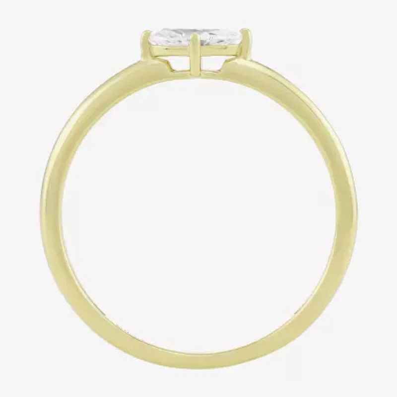 (H-I, Si1) Womens 1/5 CT. Lab Grown Yellow Diamond 14K Gold Over Silver Marquise Solitaire Cocktail Ring