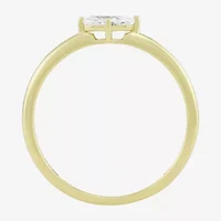 (H-I, Si1) Womens 1/5 CT. Lab Grown Yellow Diamond 14K Gold Over Silver Marquise Solitaire Cocktail Ring