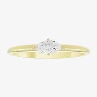 (H-I, Si1) Womens 1/5 CT. Lab Grown Yellow Diamond 14K Gold Over Silver Marquise Solitaire Cocktail Ring