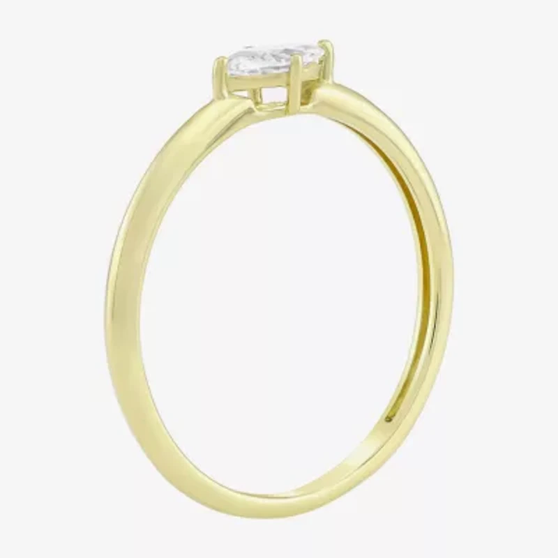 (H-I, Si1) Womens 1/5 CT. Lab Grown Yellow Diamond 14K Gold Over Silver Marquise Solitaire Cocktail Ring