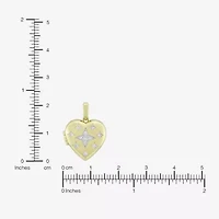 (H-I, Si1) Womens 1/6 CT. T.W. Lab Grown White Diamond 14K Gold Over Silver Heart 18 Inch Pendant Necklace