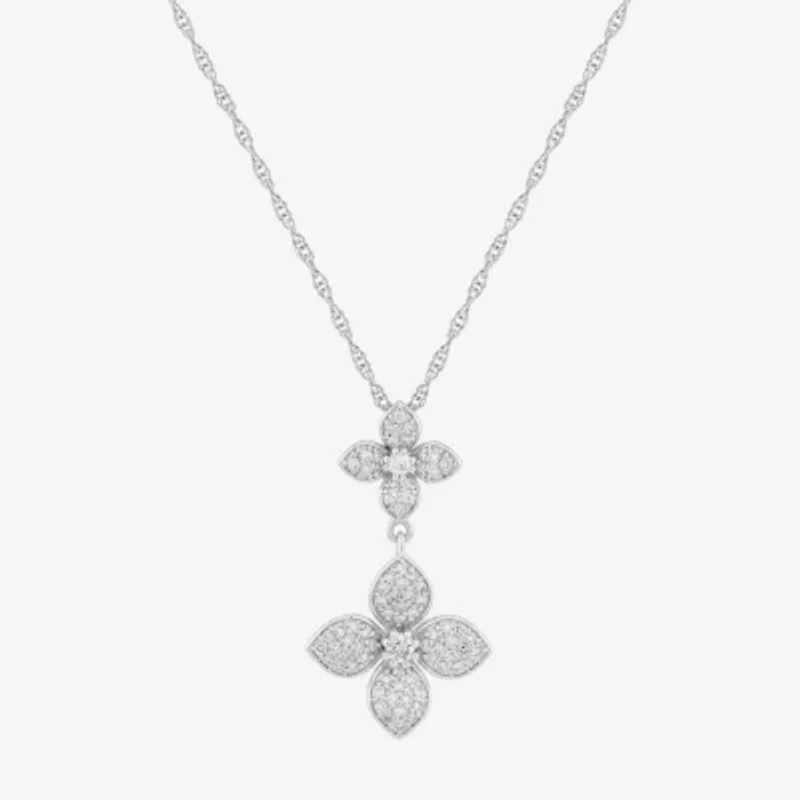 (H-I / Si1) Womens 3/8 CT. T.W. Lab Grown White Diamond Sterling Silver Round 18 Inch Pendant Necklace