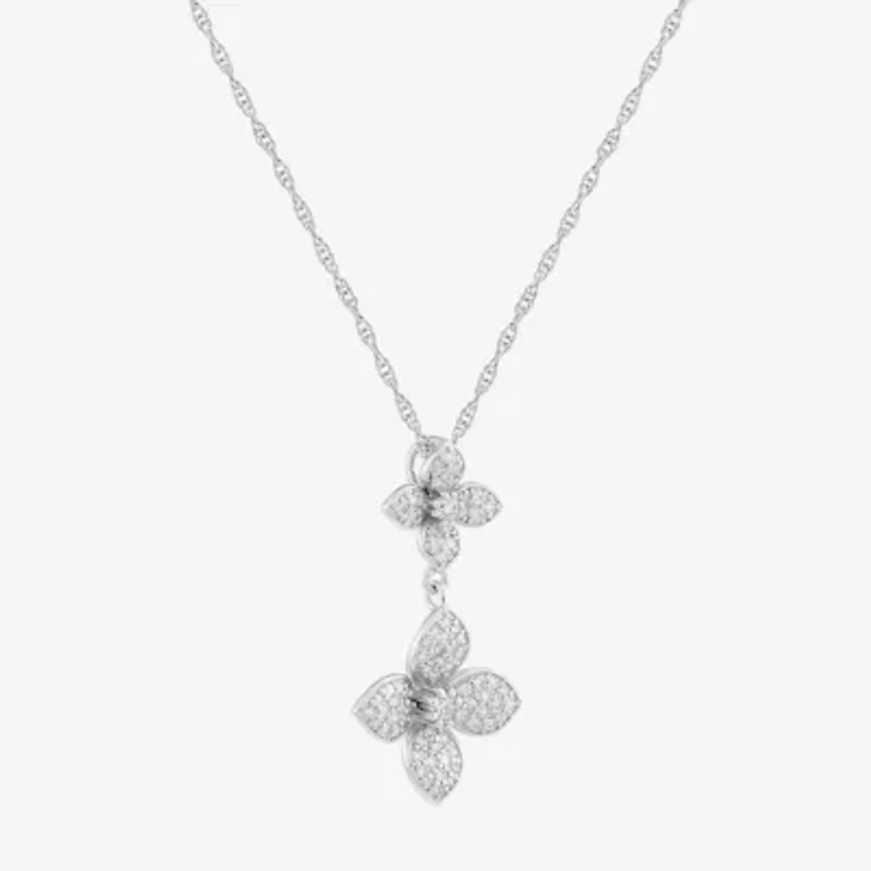 (H-I / Si1) Womens 3/8 CT. T.W. Lab Grown White Diamond Sterling Silver Round 18 Inch Pendant Necklace