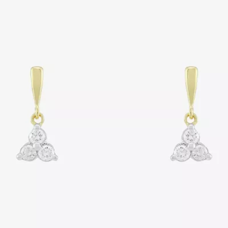 (H-I / Si1) Womens 1/4 CT. T.W. Lab Grown White Diamond 14K Gold Over Silver Drop Earrings