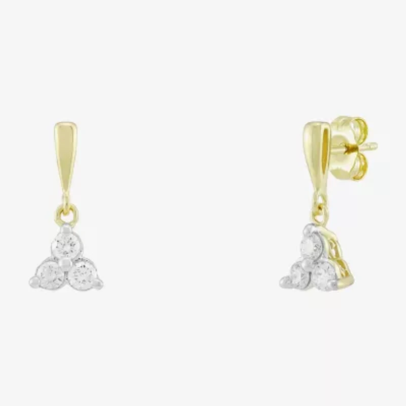 (H-I / Si1) Womens 1/4 CT. T.W. Lab Grown White Diamond 14K Gold Over Silver Drop Earrings