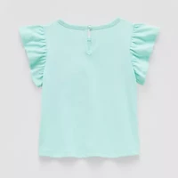 Okie Dokie Baby Girls Round Neck Short Sleeve Graphic T-Shirt