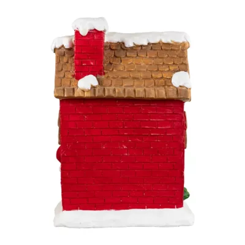 16'' Red LED Lighted House with Santa Musical Christmas Tabletop Figurine