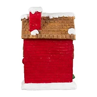 16'' Red LED Lighted House with Santa Musical Christmas Tabletop Figurine