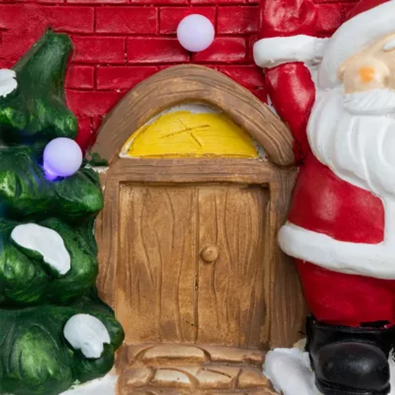 16'' Red LED Lighted House with Santa Musical Christmas Tabletop Figurine