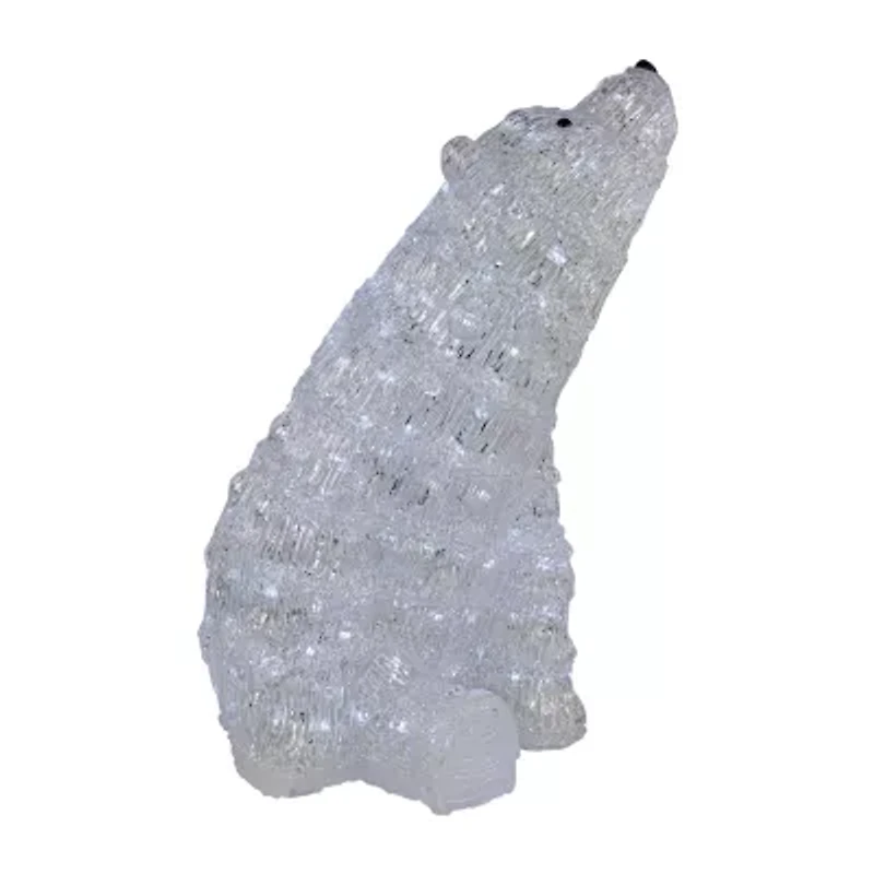 18.5'' Lighted Commercial Grade Acrylic Polar Bear Christmas Display Decoration