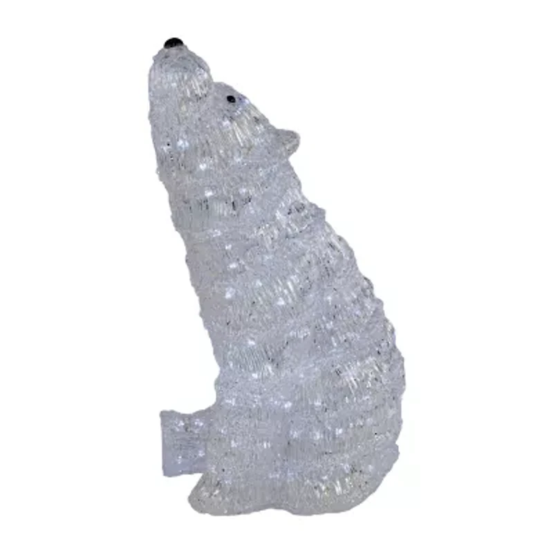18.5'' Lighted Commercial Grade Acrylic Polar Bear Christmas Display Decoration
