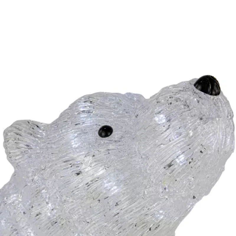 18.5'' Lighted Commercial Grade Acrylic Polar Bear Christmas Display Decoration