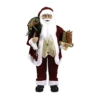 36'' Holly Berry Santa Claus with Presents and Gift Bag Christmas Figure