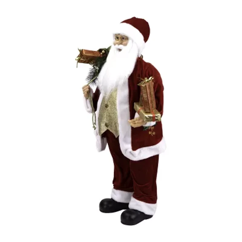 36'' Holly Berry Santa Claus with Presents and Gift Bag Christmas Figure