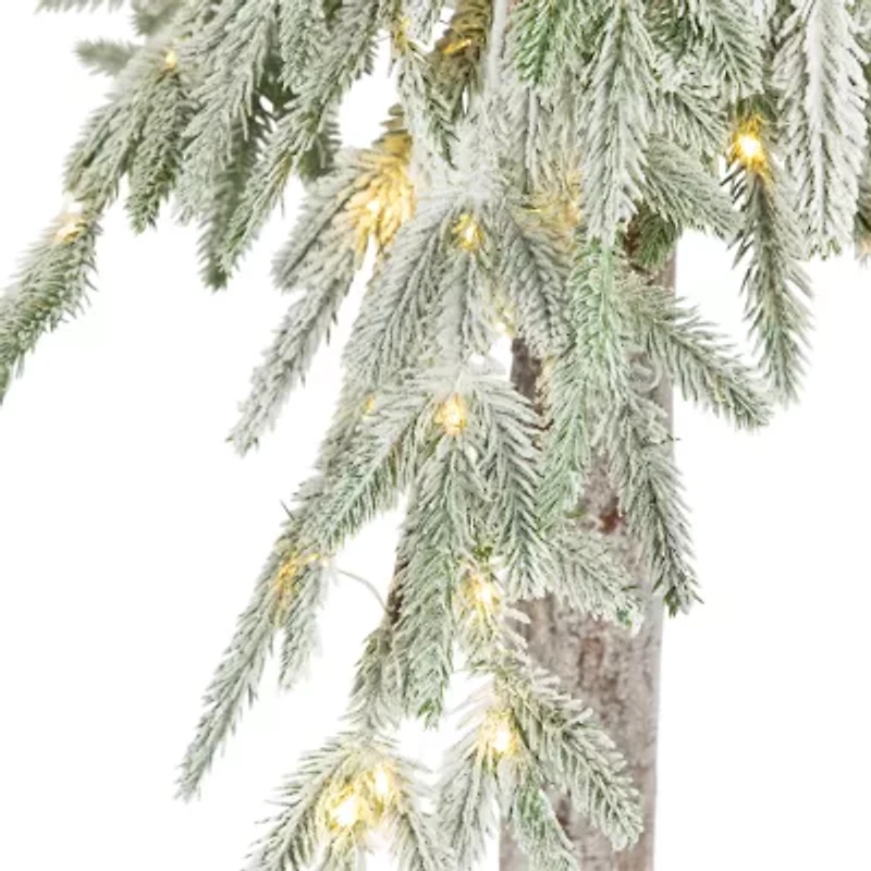 Northlight 6ft Prelit Alpine Flocked Artificial 6 Foot Pine Christmas Tree