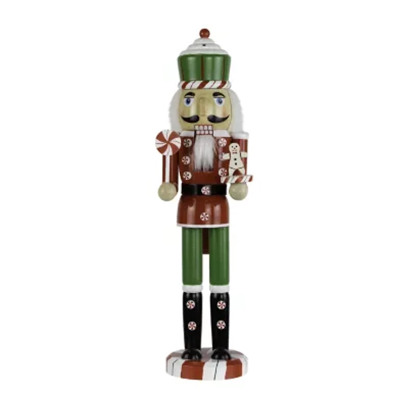 Northlight 15" Peppermint Candy Nutcracker Wood Christmas Nutcracker