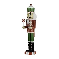Northlight 15" Peppermint Candy Nutcracker Wood Christmas Nutcracker