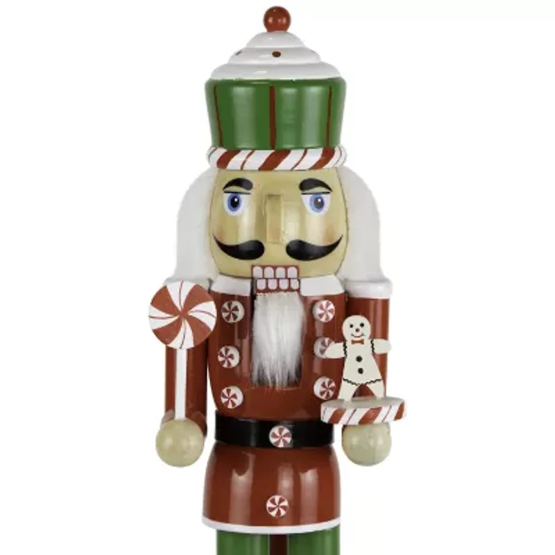 Northlight 15" Peppermint Candy Nutcracker Wood Christmas Nutcracker