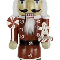 Northlight 15" Peppermint Candy Nutcracker Wood Christmas Nutcracker