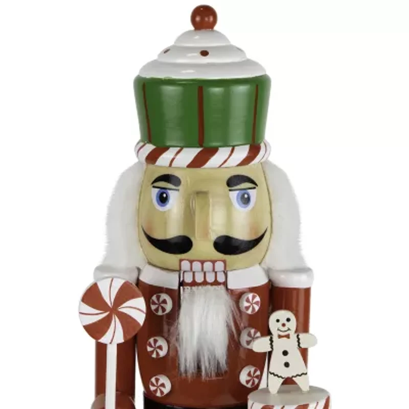 Northlight 15" Peppermint Candy Nutcracker Wood Christmas Nutcracker