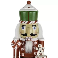 Northlight 15" Peppermint Candy Nutcracker Wood Christmas Nutcracker