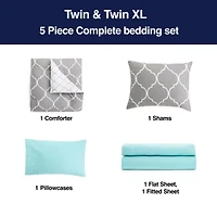 Home Expressions Nora Ogee Complete Bedding Set with Sheets