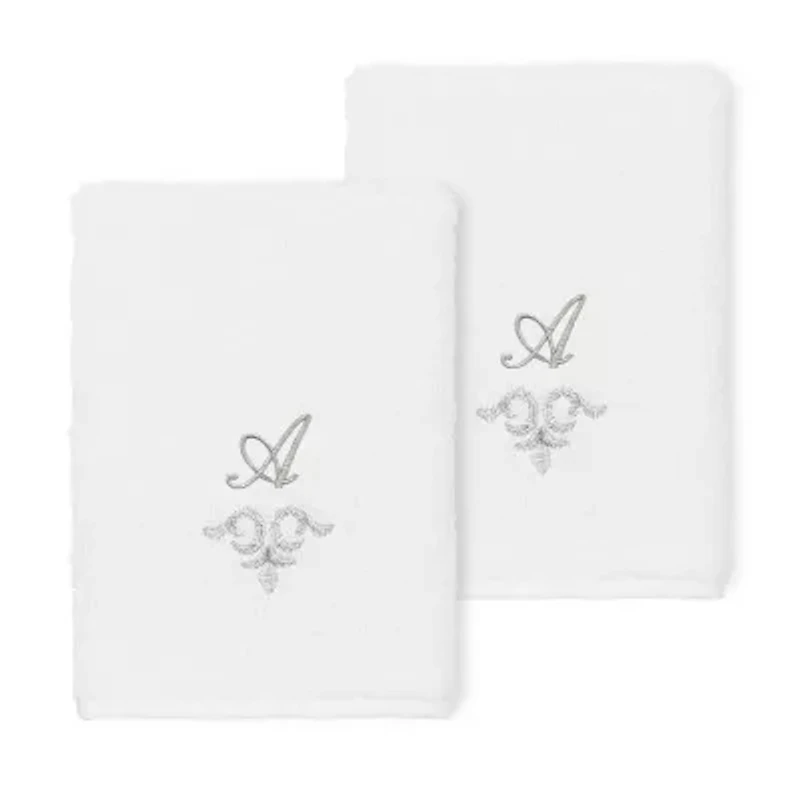 Linum Home Textiles Monica Silver 2-pc. Embellished Washcloth