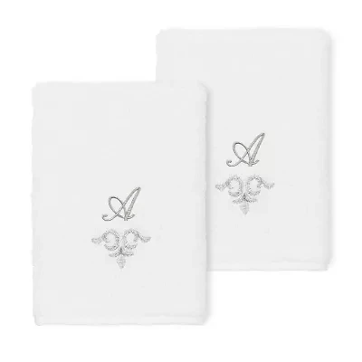 Linum Home Textiles Monica Silver 2-pc. Embellished Washcloth