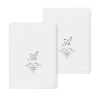 Linum Home Textiles Monica Silver 2-pc. Embellished Washcloth