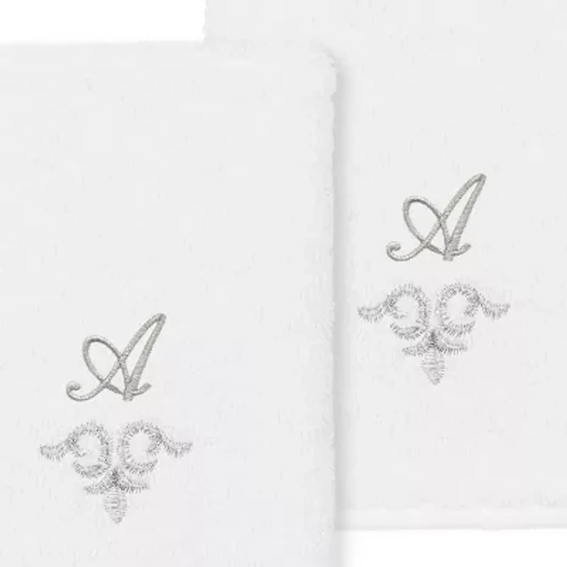 Linum Home Textiles Monica Silver 2-pc. Embellished Washcloth