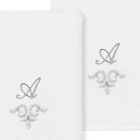 Linum Home Textiles Monica Silver 2-pc. Embellished Washcloth