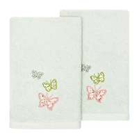 Linum Home Textiles Mariposa 2-pc. Embellished Fingertip Towel