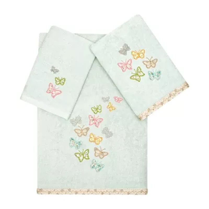Linum Home Textiles Mariposa Embellished 3-pc. Bath Towel Set