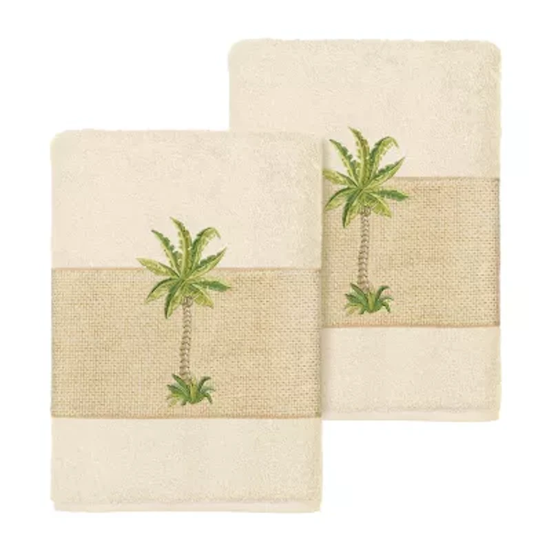 Linum Home Textiles Colton 2-pc. Embellished Washcloth