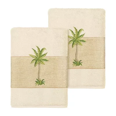 Linum Home Textiles Colton 2-pc. Embellished Washcloth