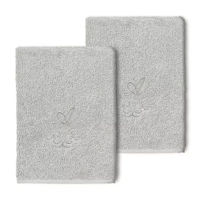 Linum Home Textiles Monica Silver 2-pc. Embellished Washcloth