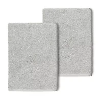 Linum Home Textiles Monica Silver 2-pc. Embellished Washcloth