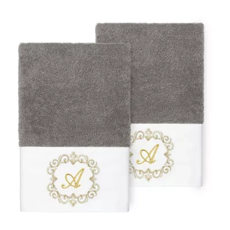 Linum Home Textiles Monica Gold 2-pc. Embellished Hand Towel
