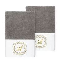 Linum Home Textiles Monica Gold Embellished 2-pc. Hand Towel