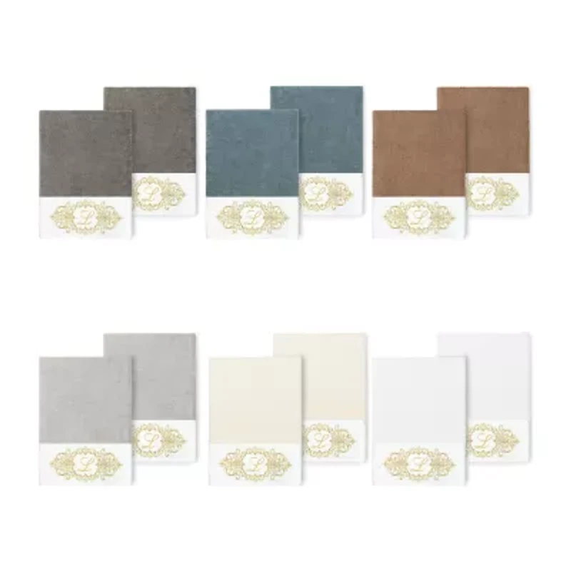 Linum Home Textiles Monica Gold Embellished 2-pc. Bath Towel Set