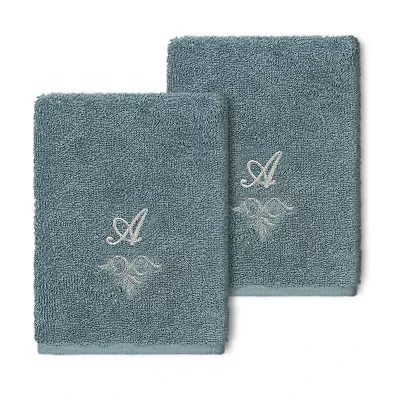 Linum Home Textiles Monica Silver 2-pc. Embellished Washcloth