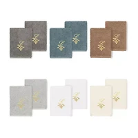 Linum Home Textiles Monica Gold 2-pc. Embellished Washcloth