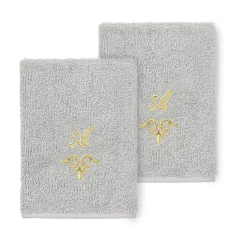 Linum Home Textiles Monica Gold 2-pc. Embellished Washcloth