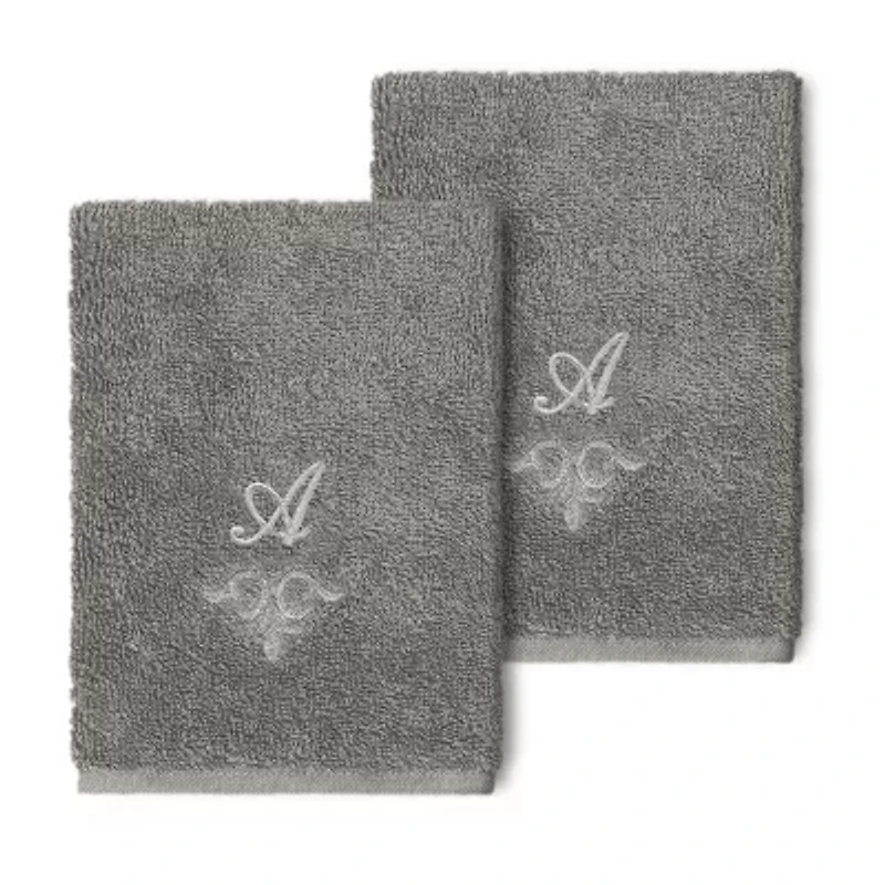 Linum Home Textiles Monica Silver Embellished 2-pc. Washcloth