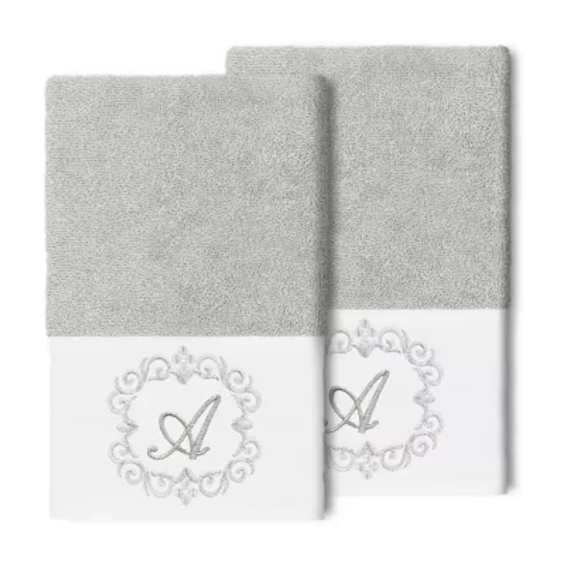 Linum Home Textiles Monica Silver Embellished 2-pc. Hand Towel