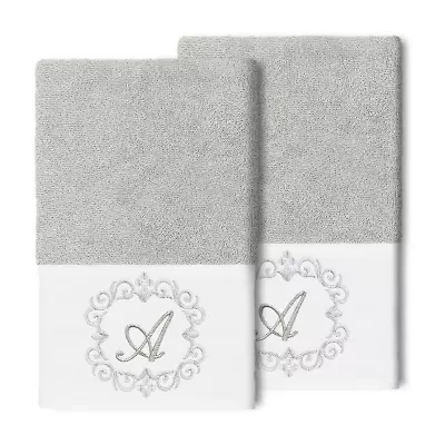 Linum Home Textiles Monica Silver Embellished 2-pc. Hand Towel